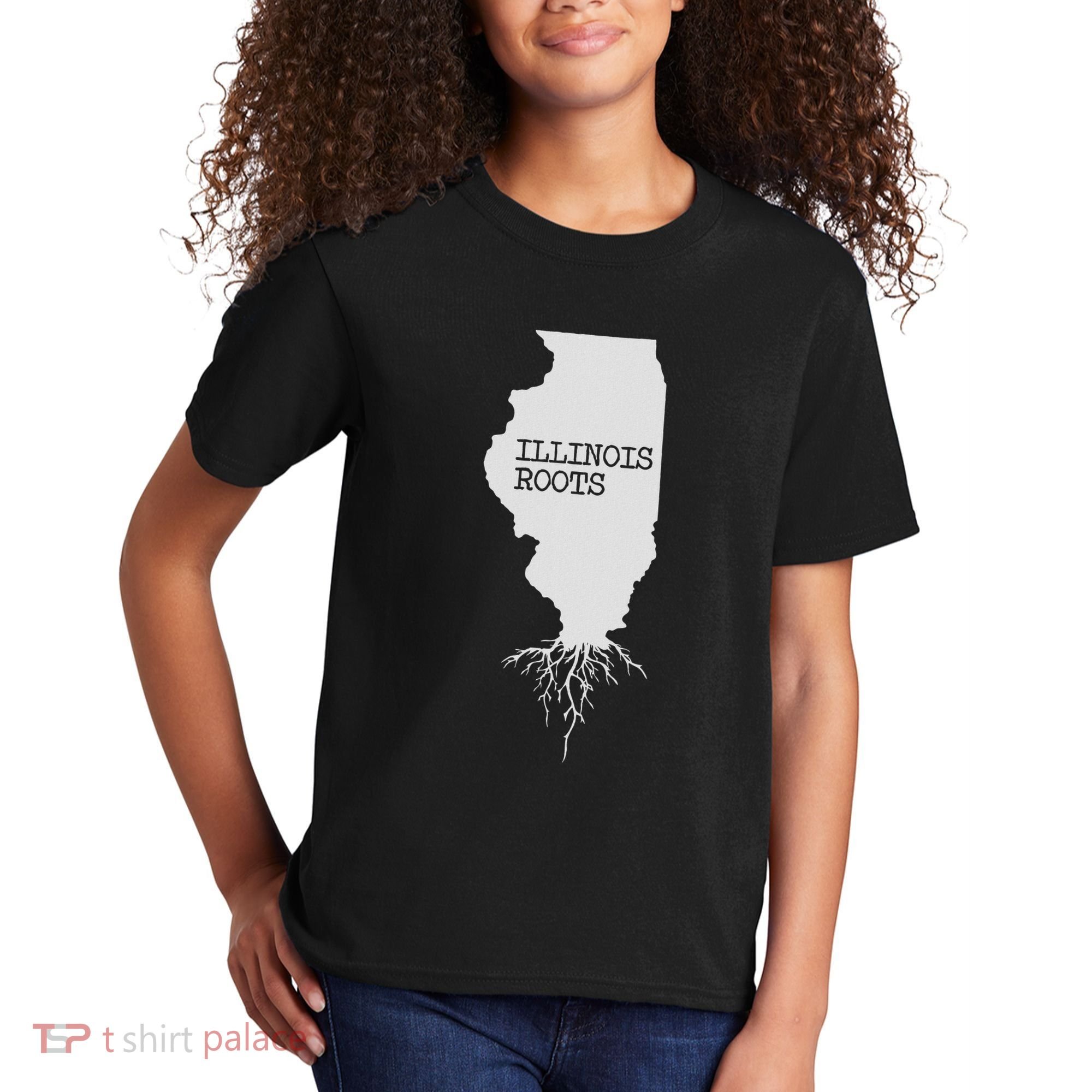 Illinois Roots  State Map Gift Illinois Kids T-Shirt