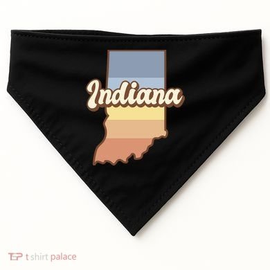 Indiana Retro Sunset Logo USA-Made Doggie Bandana
