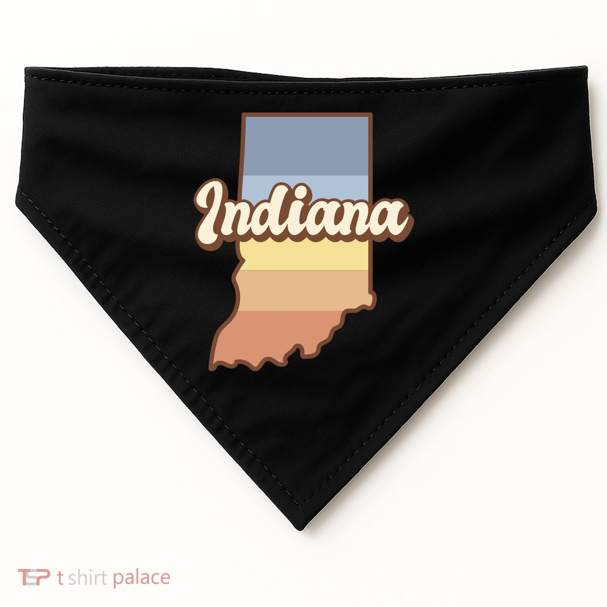 Indiana Retro Sunset Logo USA-Made Doggie Bandana