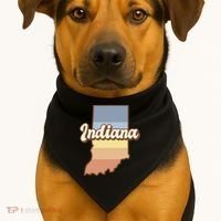 Indiana Retro Sunset Logo USA-Made Doggie Bandana thumb 1