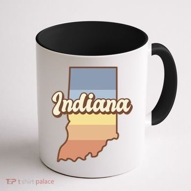 Indiana Retro Sunset Logo Coffee Mug back