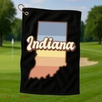 Indiana Retro Sunset Logo Golf Towel thumb 1