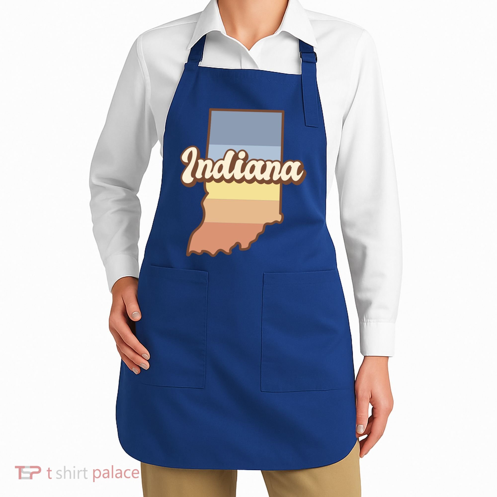 Indiana Retro Sunset Logo Apron