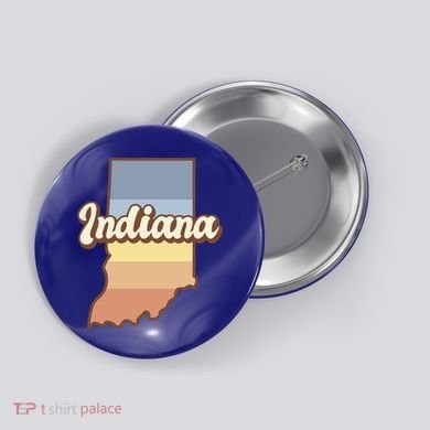 Indiana Retro Sunset Logo Button