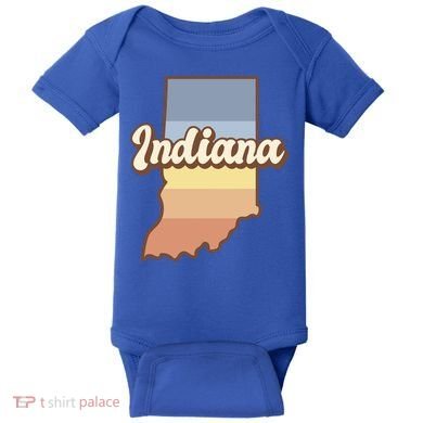 Indiana Retro Sunset Logo Baby Bodysuit