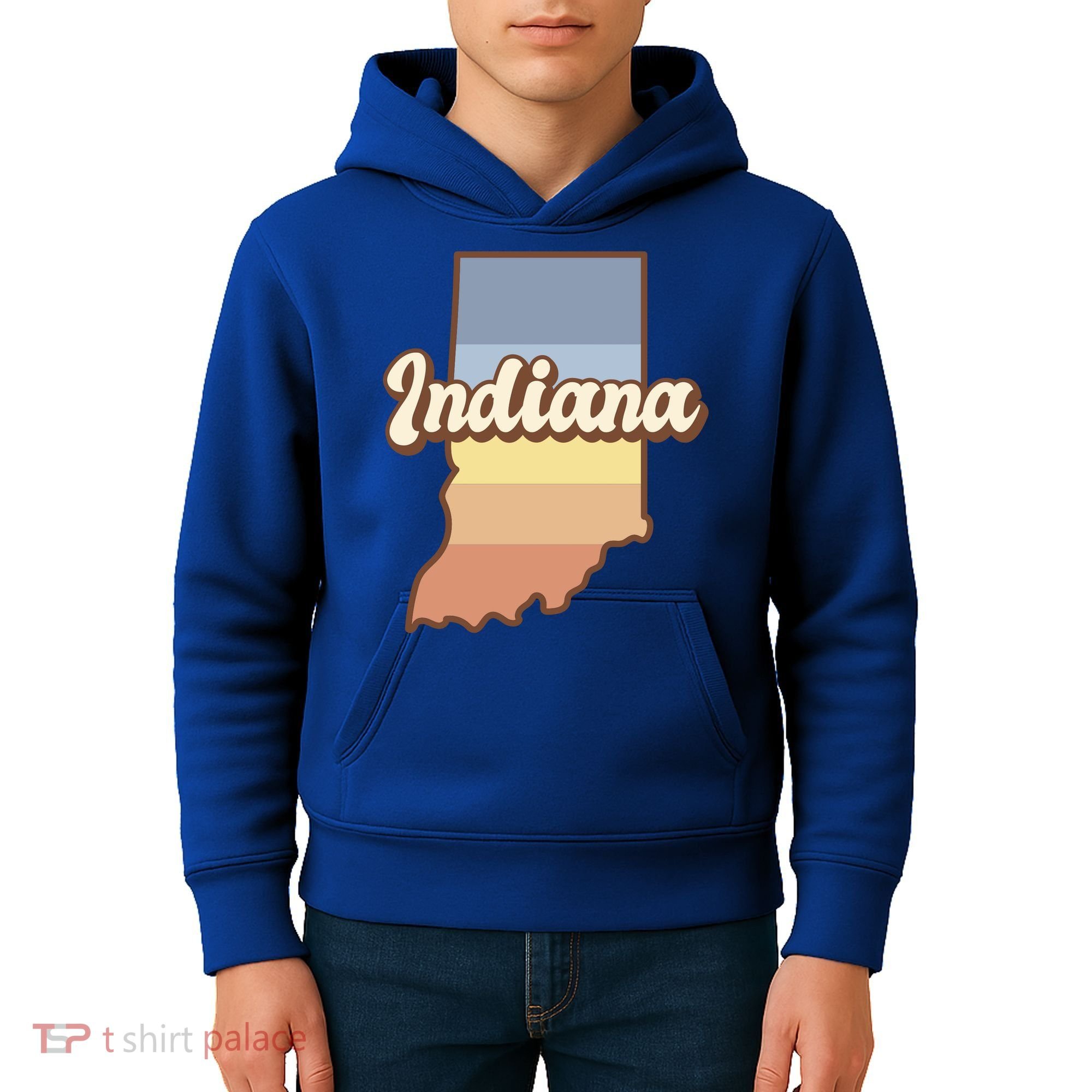 Indiana Retro Sunset Logo Kids Hoodie