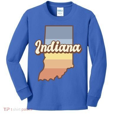 Indiana Retro Sunset Logo Kids Long Sleeve Shirt
