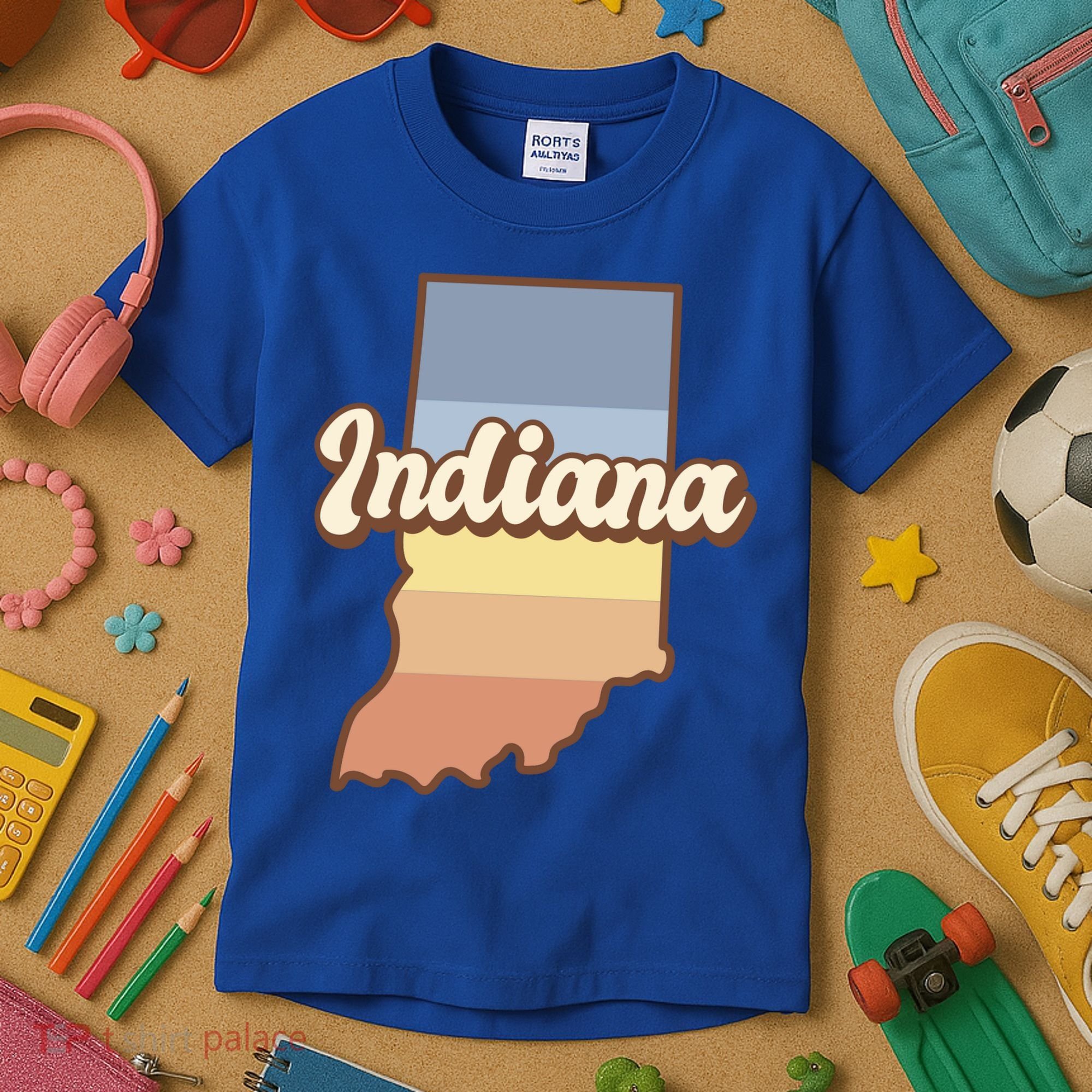 Indiana Retro Sunset Logo Kids T-Shirt