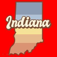 Indiana Retro Sunset Logo Santa Hat thumb 1