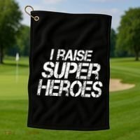 I Raise Super Heroes Proud Super Mom Super Dad Cute Gift Golf Towel thumb 1