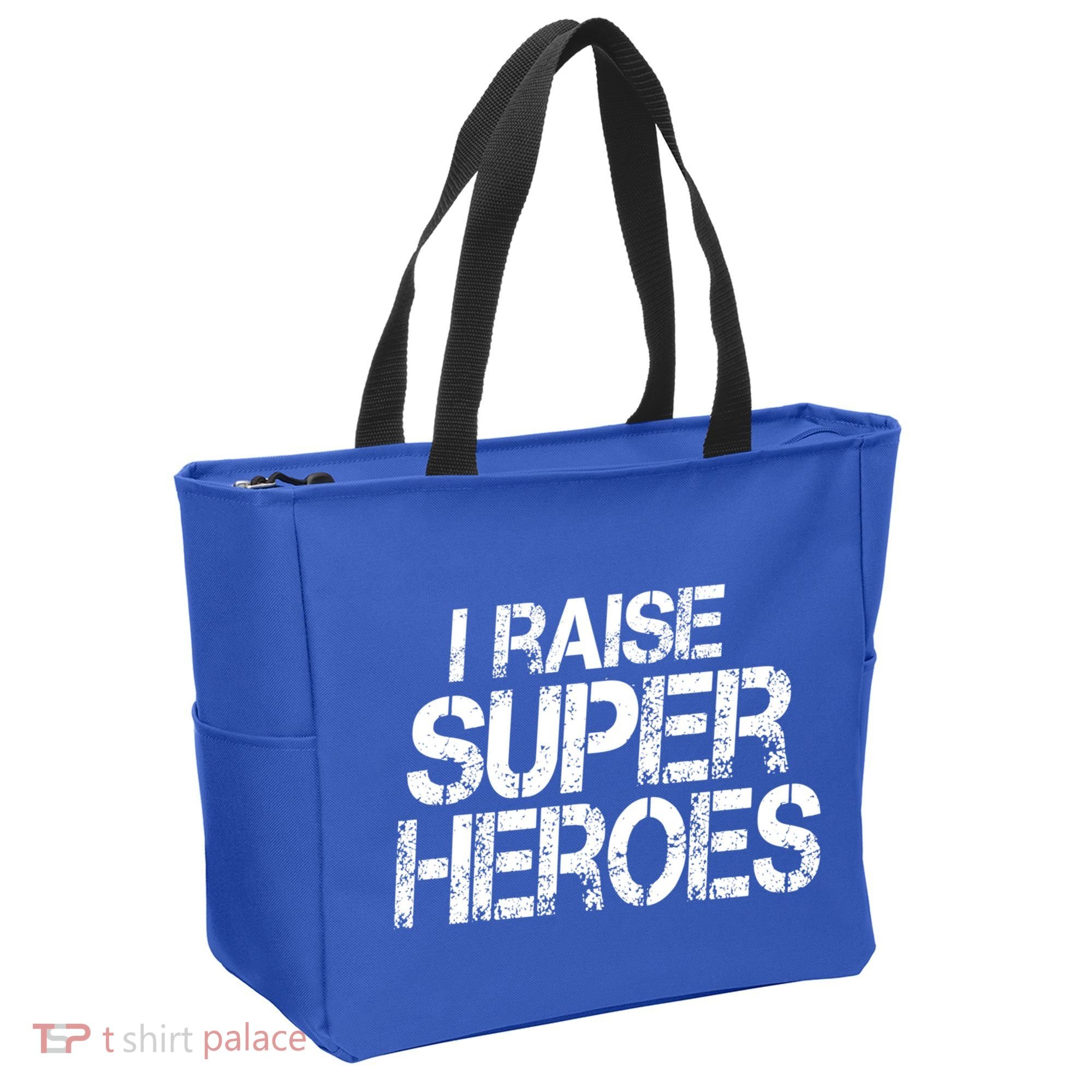 I Raise Super Heroes Proud Super Mom Super Dad Cute Gift Tote Bag