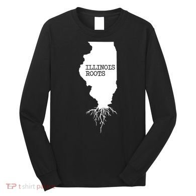 Illinois Roots Shirts State Map Gift Illinois Long Sleeve Shirt