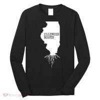 Illinois Roots Shirts State Map Gift Illinois Long Sleeve Shirt thumb 0