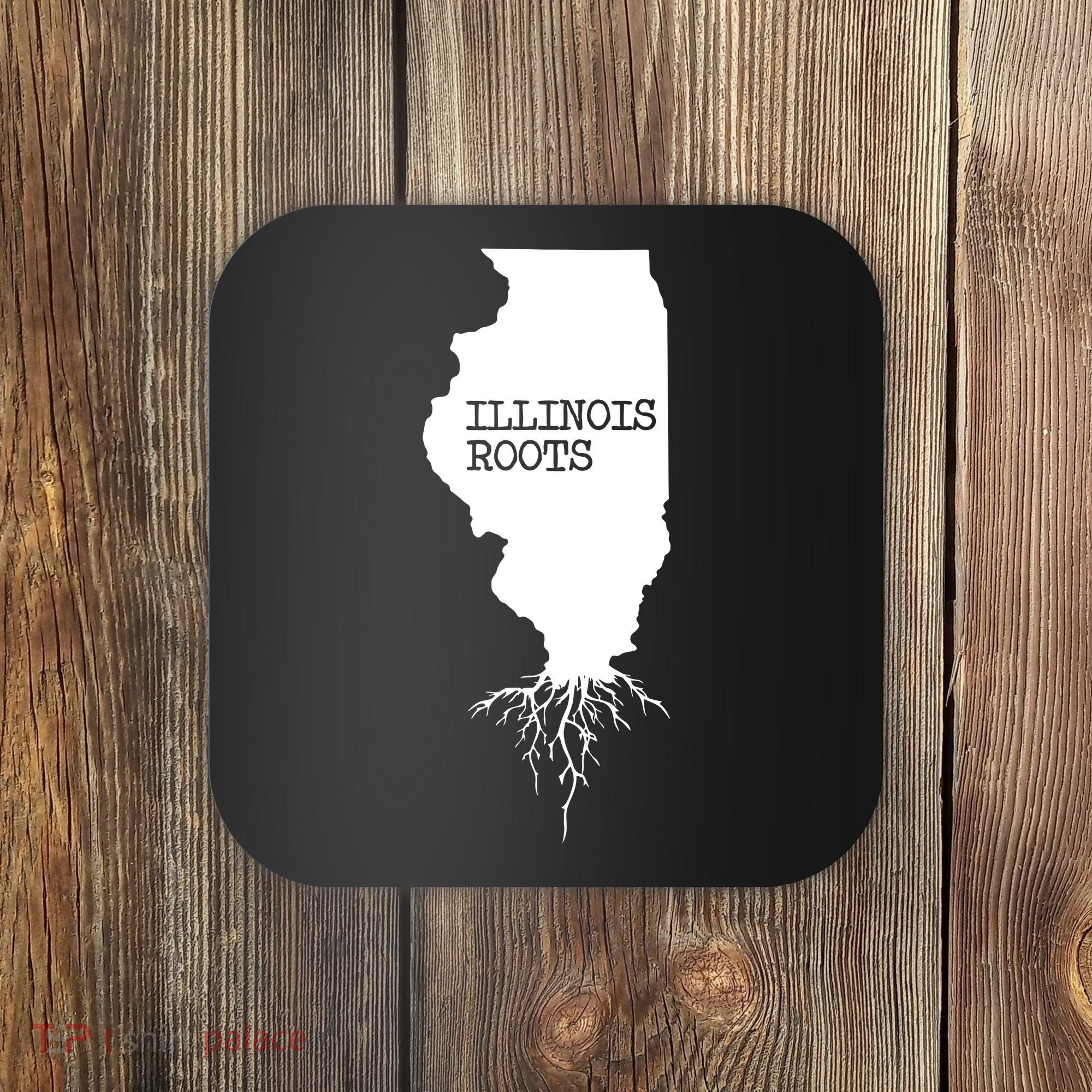 Illinois Roots Shirts State Map Gift Illinois Coaster