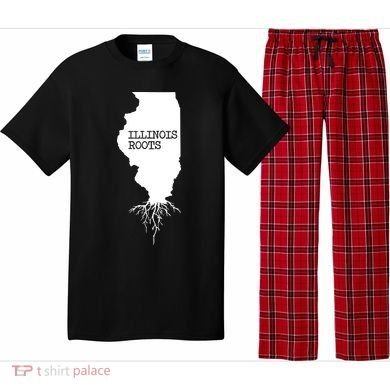 Illinois Roots Shirts State Map Gift Illinois Pajama Set