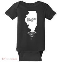 Illinois Roots Shirts State Map Gift Illinois Baby Bodysuit thumb 0