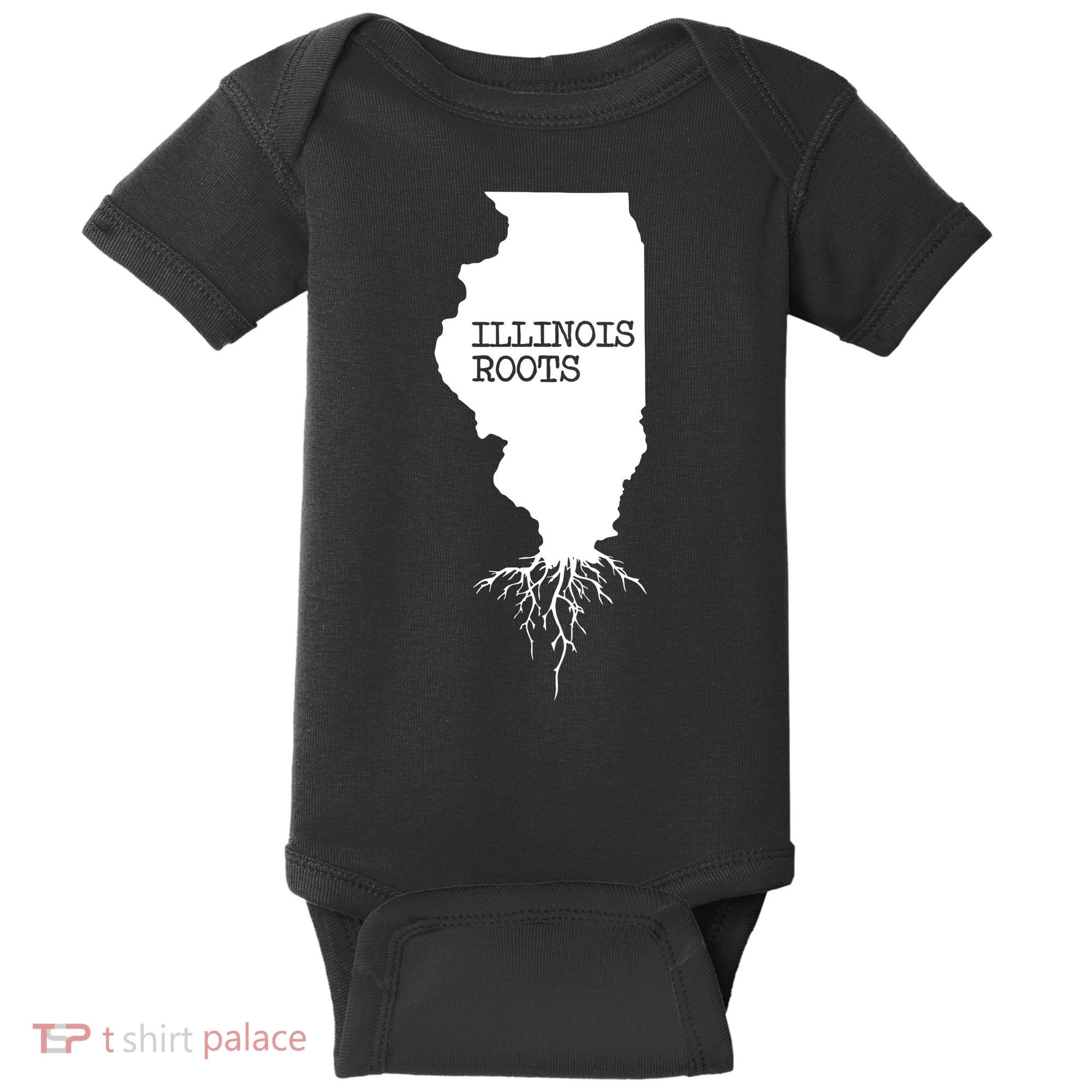 Illinois Roots Shirts State Map Gift Illinois Baby Bodysuit