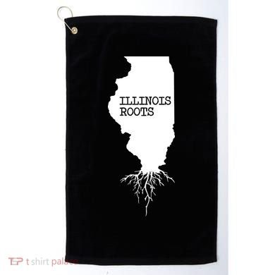 Illinois Roots Shirts State Map Gift Illinois Golf Towel