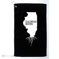 Illinois Roots Shirts State Map Gift Illinois Golf Towel thumb 0