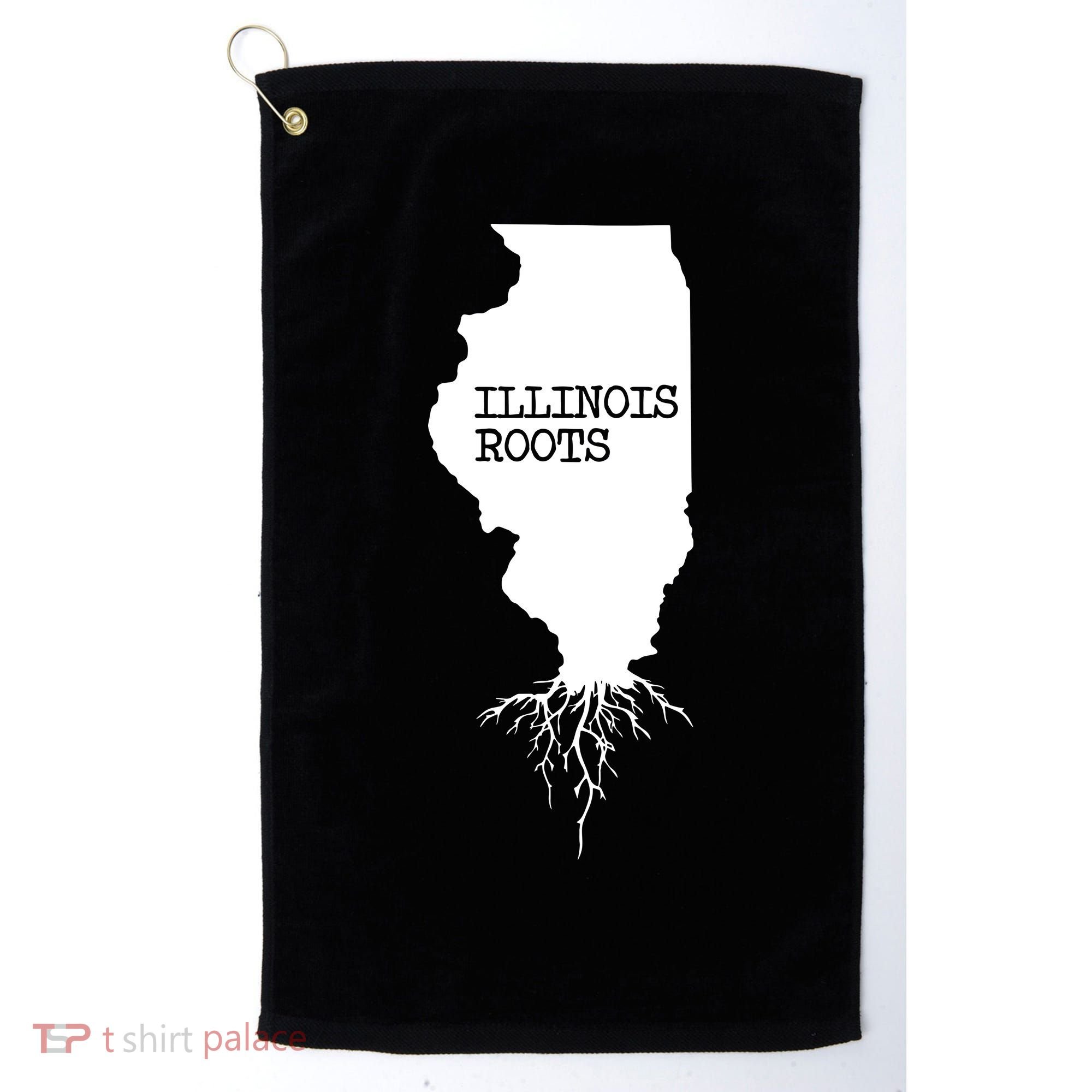 Illinois Roots Shirts State Map Gift Illinois Golf Towel
