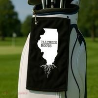 Illinois Roots Shirts State Map Gift Illinois Golf Towel thumb 2
