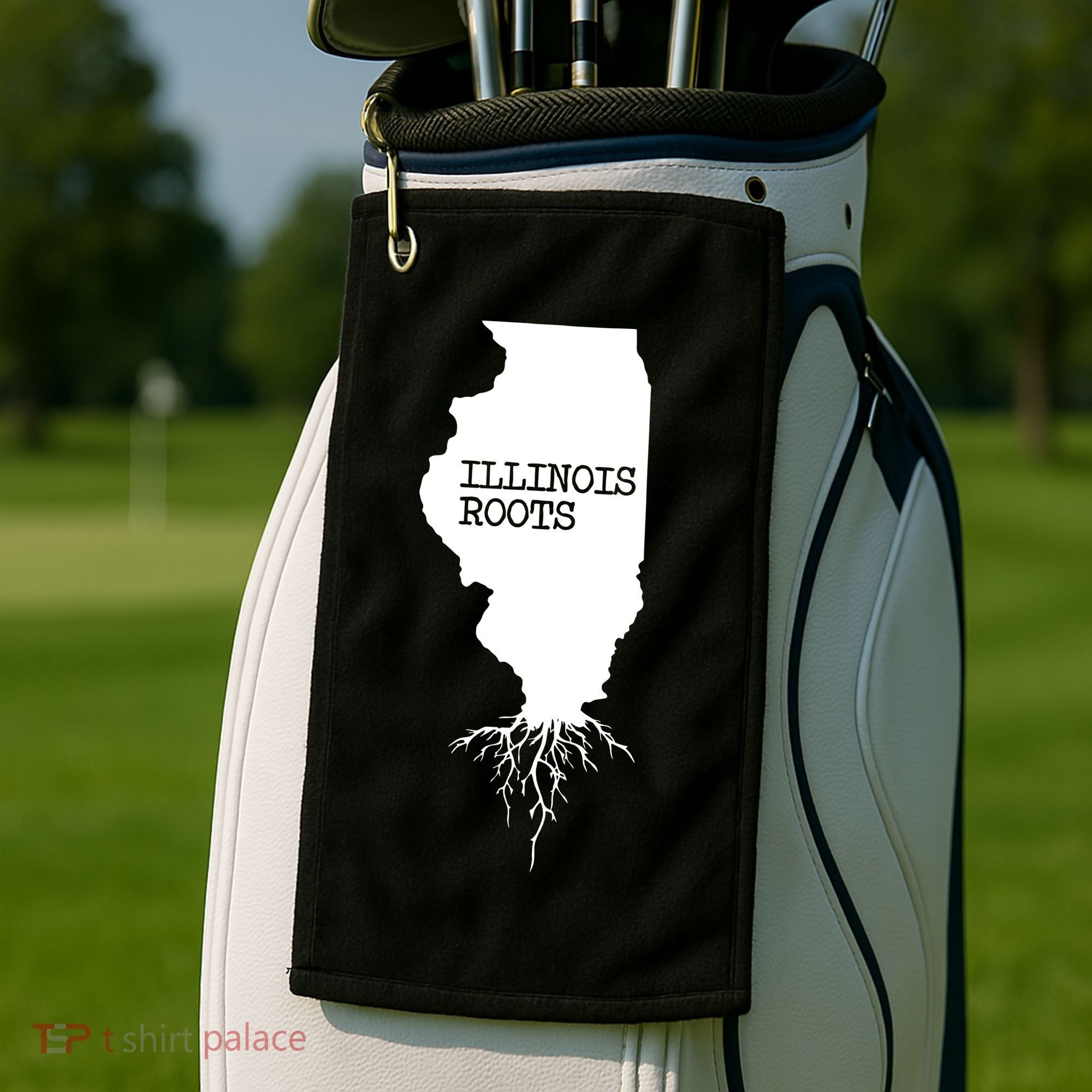 Illinois Roots Shirts State Map Gift Illinois Golf Towel