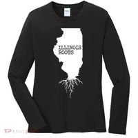 Illinois Roots Shirts State Map Gift Illinois Women's Long Sleeve Shirt thumb 0