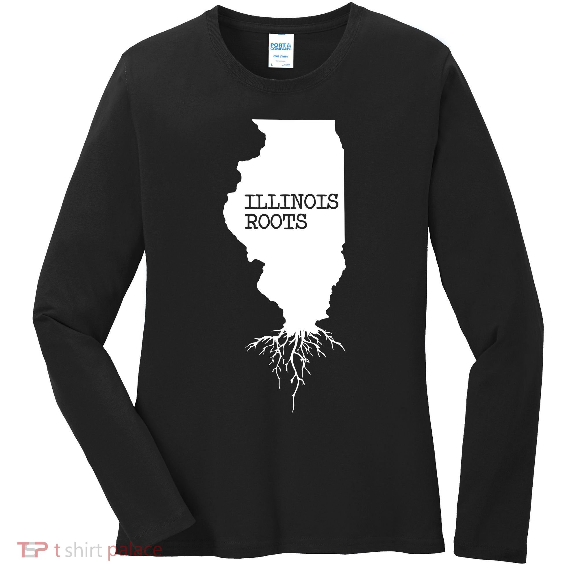Illinois Roots Shirts State Map Gift Illinois Women's Long Sleeve Shirt