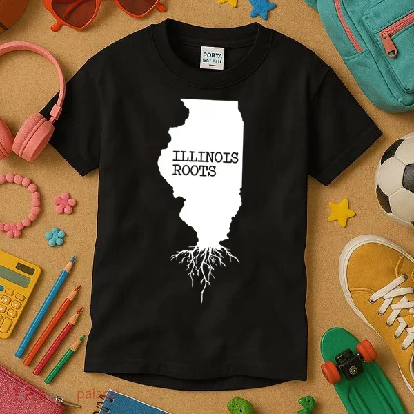 Illinois Roots Shirts State Map Gift Illinois Kids T-Shirt