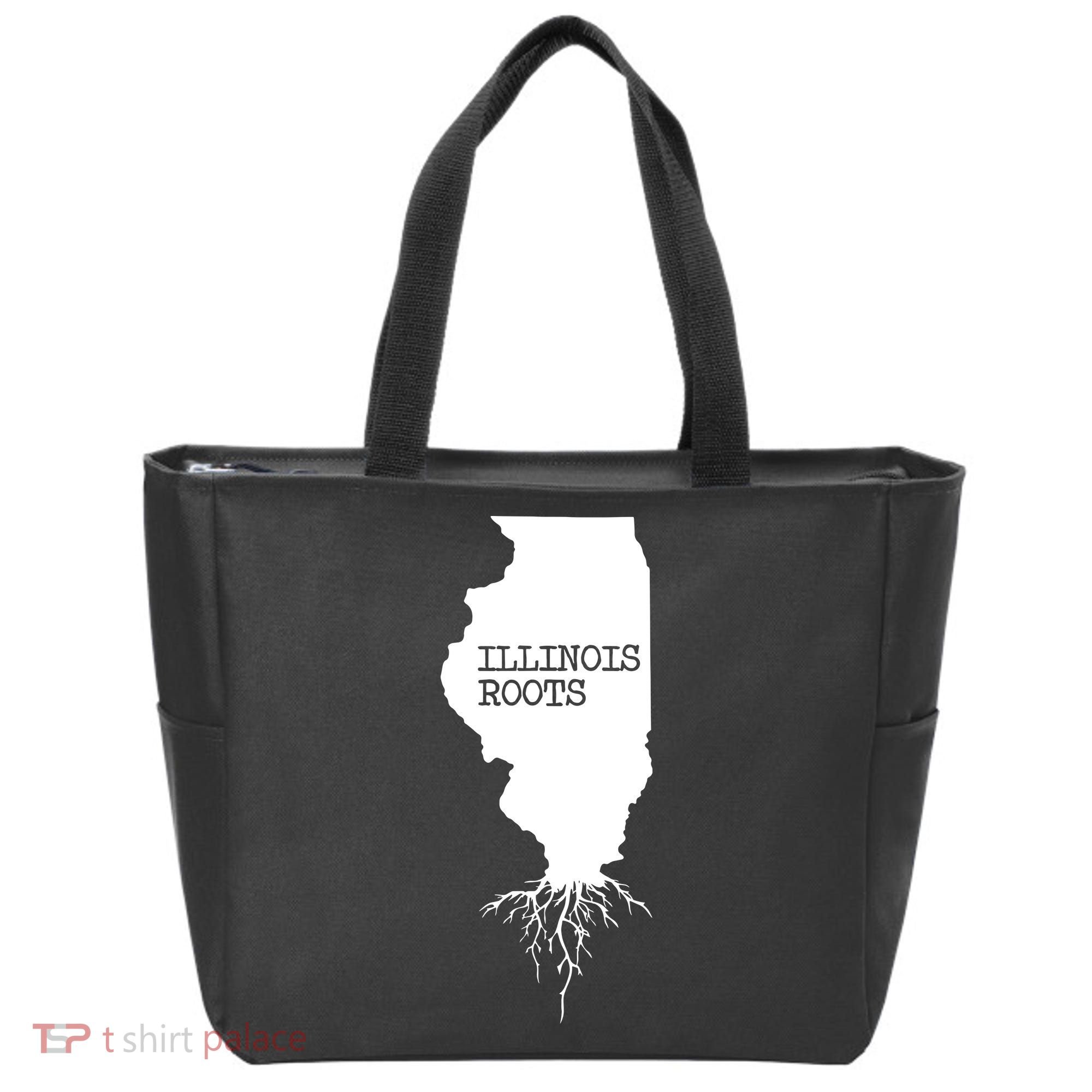 Illinois Roots Shirts State Map Gift Illinois Tote Bag