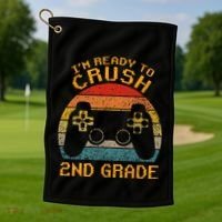 I'm Ready to Crush 2nd Grade Back to School Video Game Golf Towel thumb 1