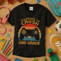 I'm Ready to Crush 2nd Grade Back to School Video Game Kids T-Shirt thumb 3