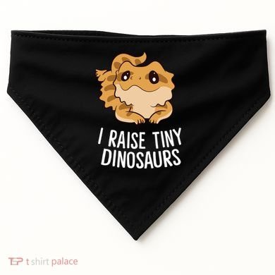 I Raise Tiny Dinosaurs Lizard Bearded Dragon Mom Gift USA-Made Doggie Bandana