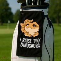 I Raise Tiny Dinosaurs Lizard Bearded Dragon Mom Gift Golf Towel thumb 2