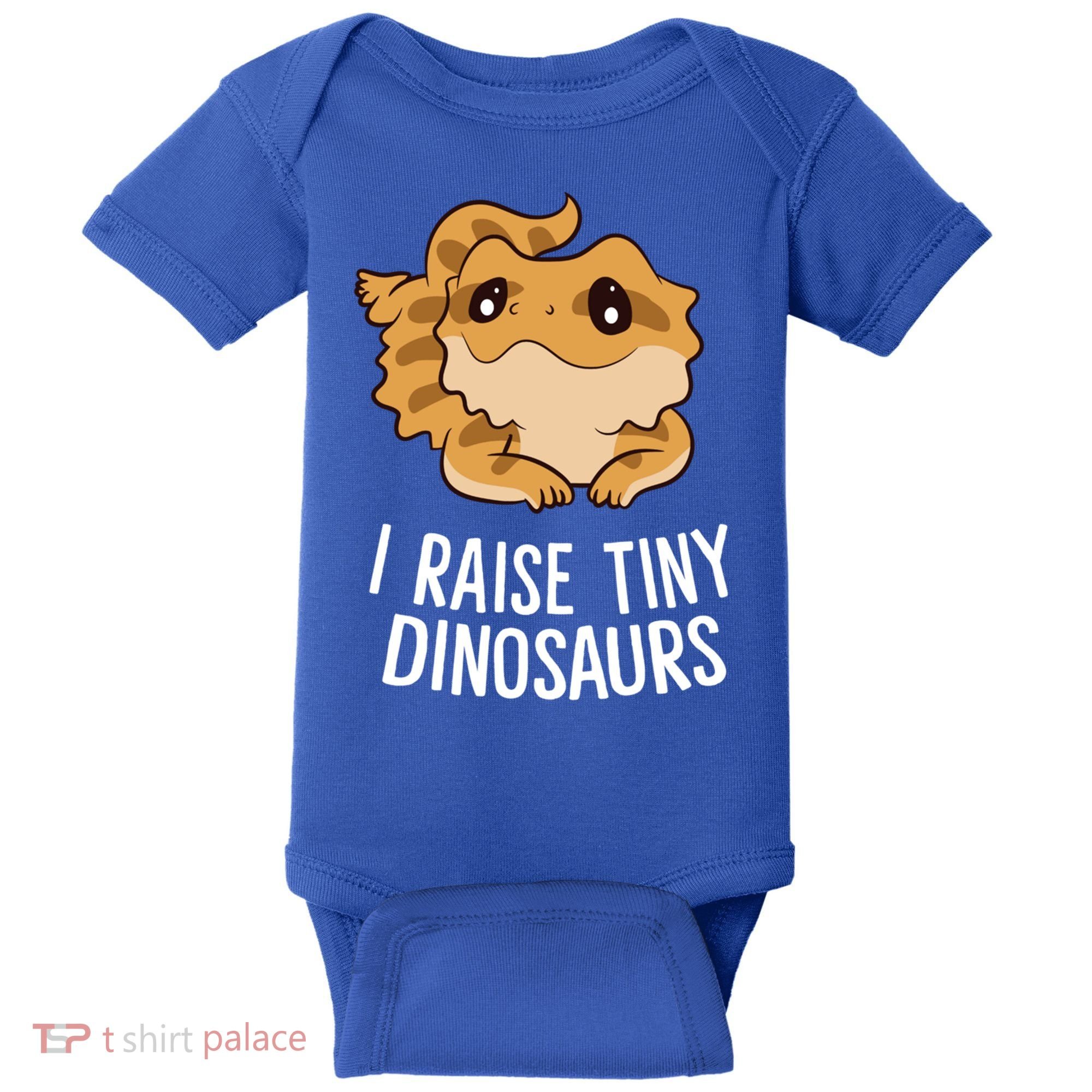 I Raise Tiny Dinosaurs Lizard Bearded Dragon Mom Gift Baby Bodysuit