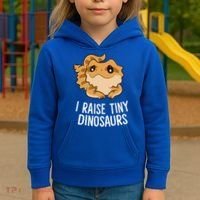 I Raise Tiny Dinosaurs Lizard Bearded Dragon Mom Gift Kids Hoodie thumb 3