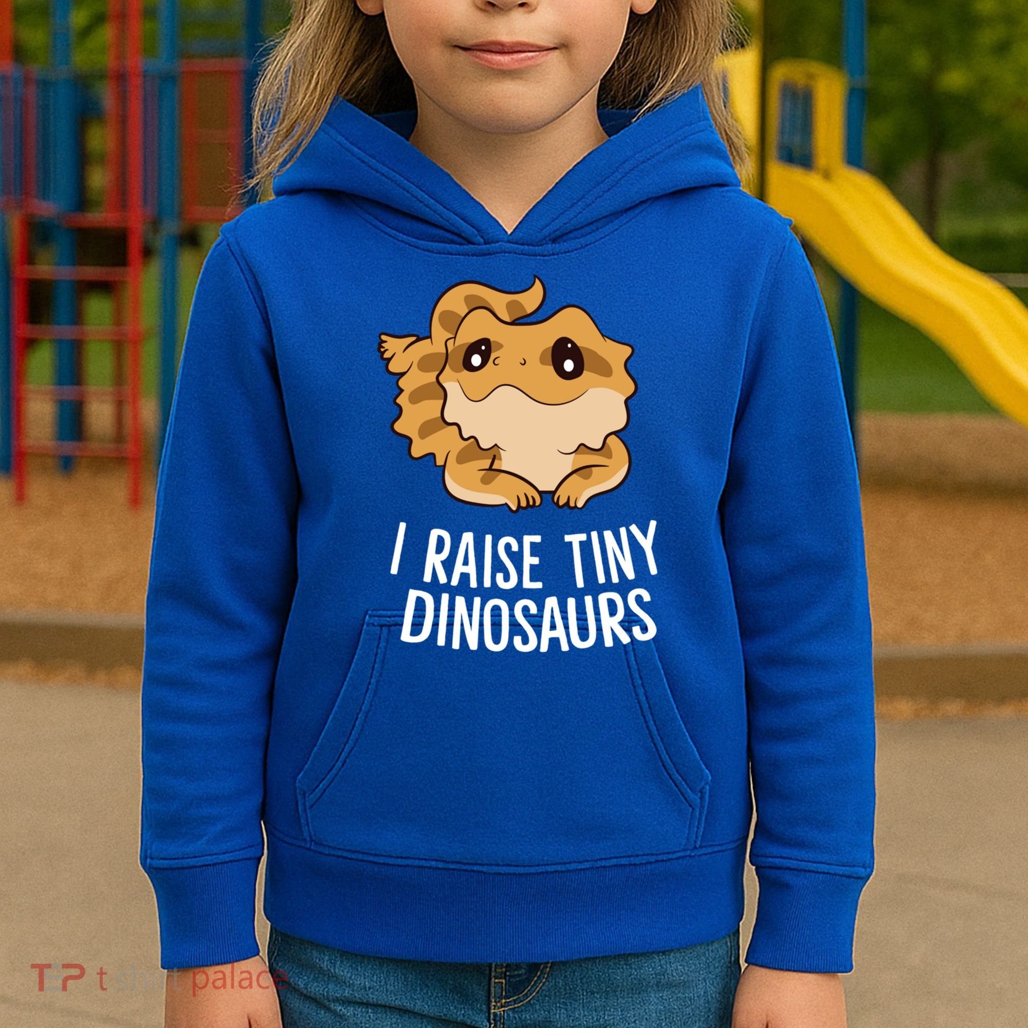 I Raise Tiny Dinosaurs Lizard Bearded Dragon Mom Gift Kids Hoodie