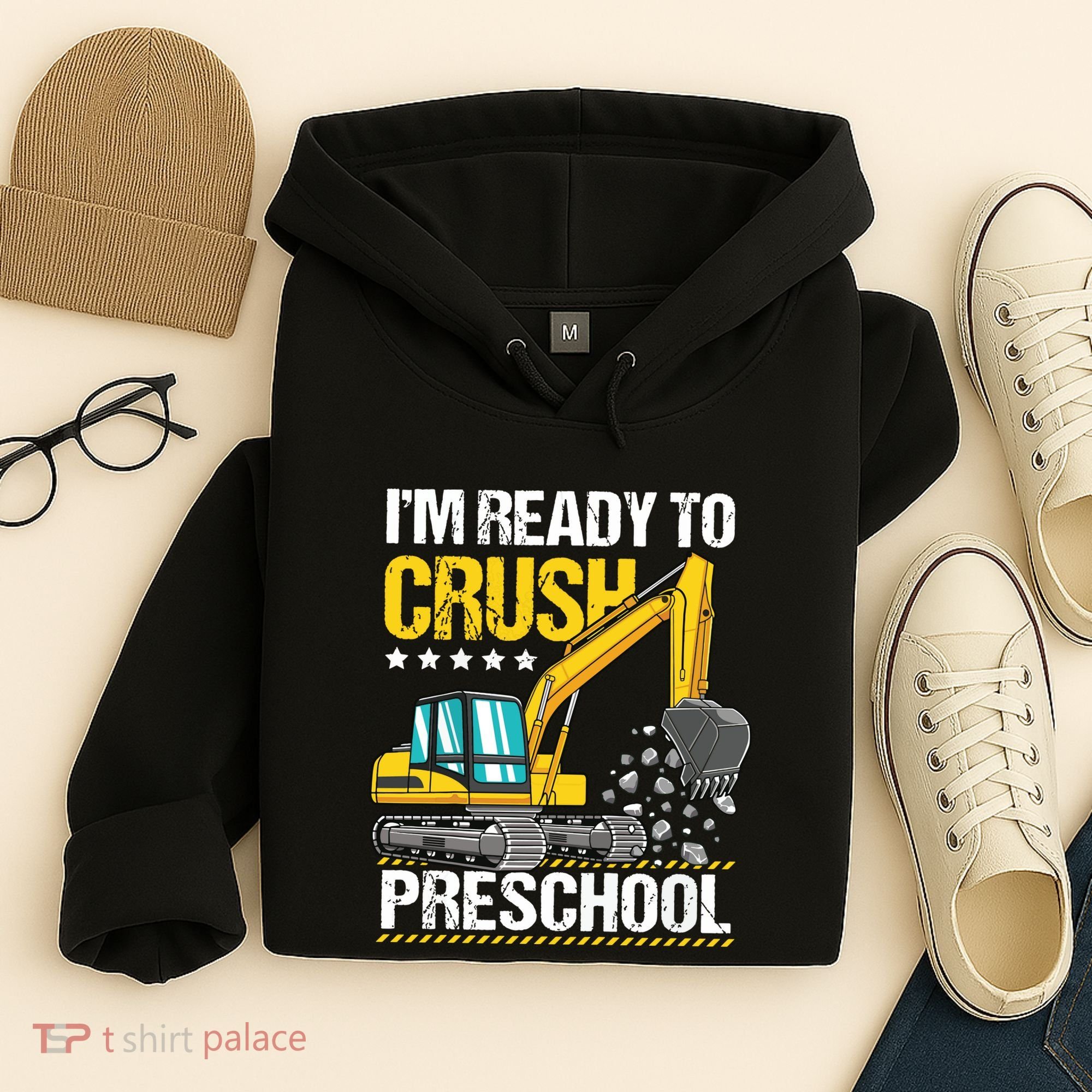 Im Ready To Crush Preschool Construction Vehicle Boy Hoodie