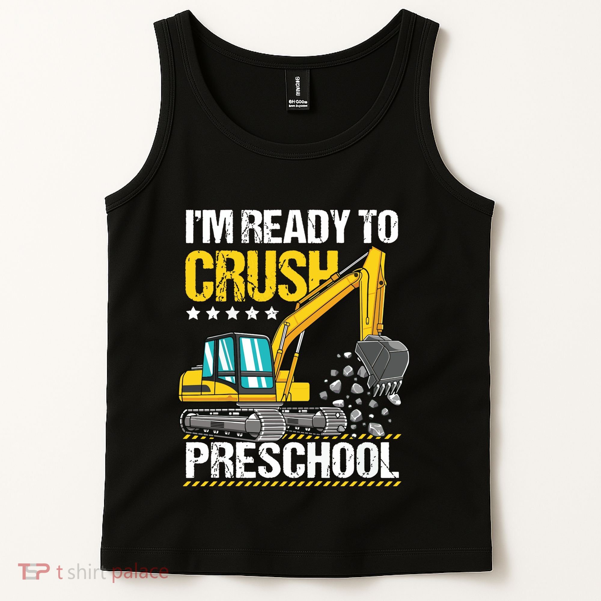 Im Ready To Crush Preschool Construction Vehicle Boy Tank Top