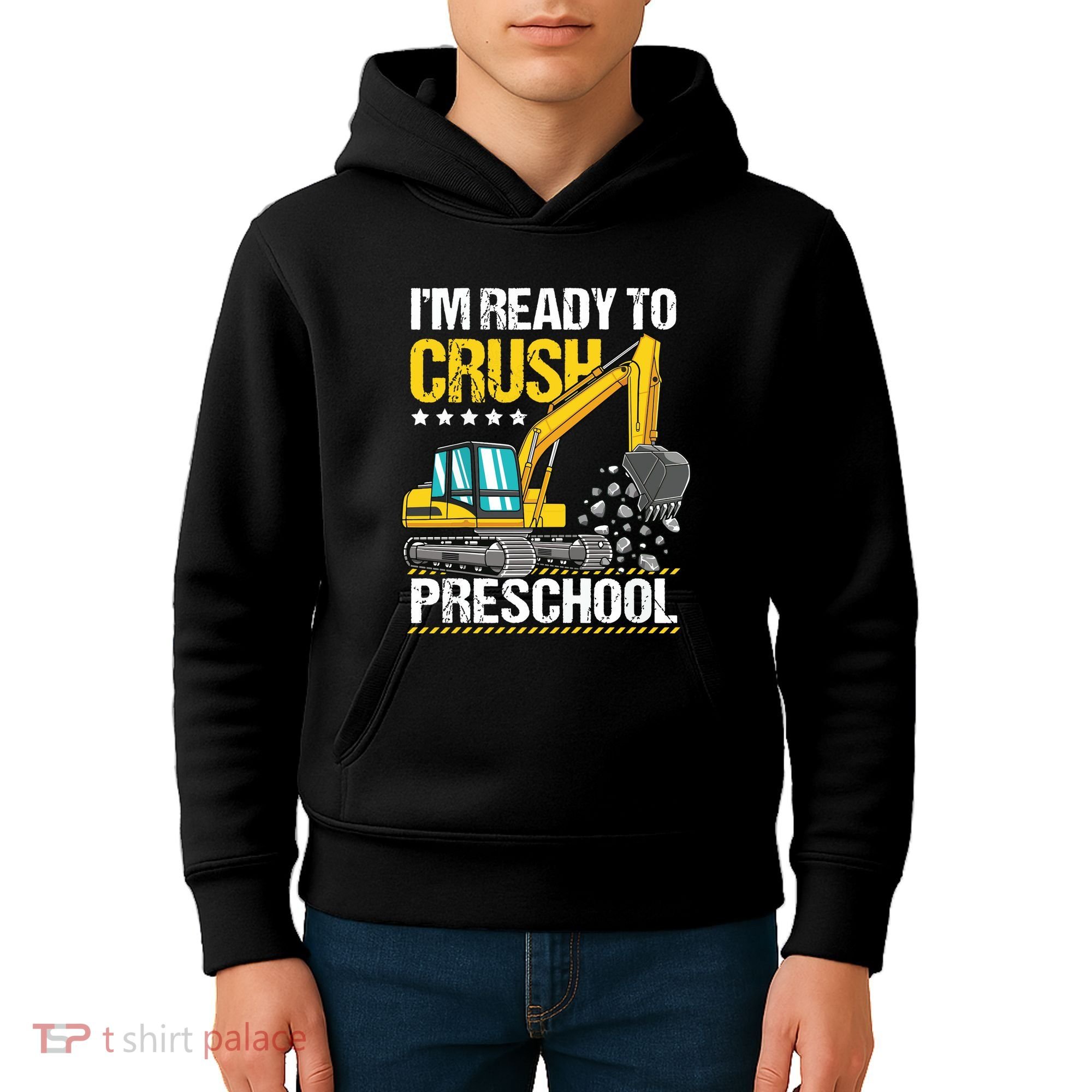 Im Ready To Crush Preschool Construction Vehicle Boy Kids Hoodie