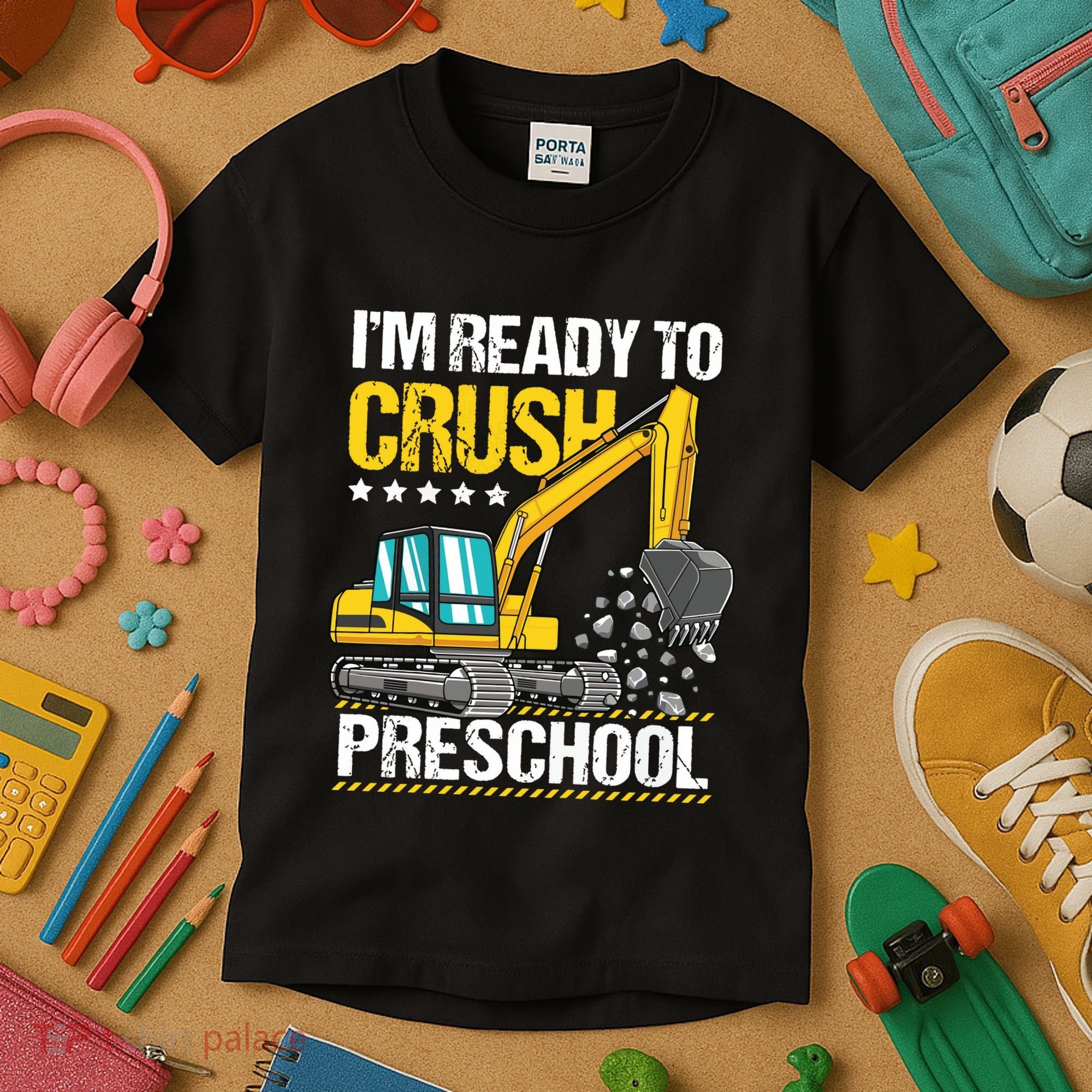 Im Ready To Crush Preschool Construction Vehicle Boy Kids T-Shirt