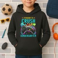 I'm Ready to Crush Kindergarten Back to School Video Game Kids Hoodie thumb 2