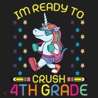 Im Ready To Crush 4Th Grade Unicorn 100 Day Of School Cool Gift Golf Towel thumb 3
