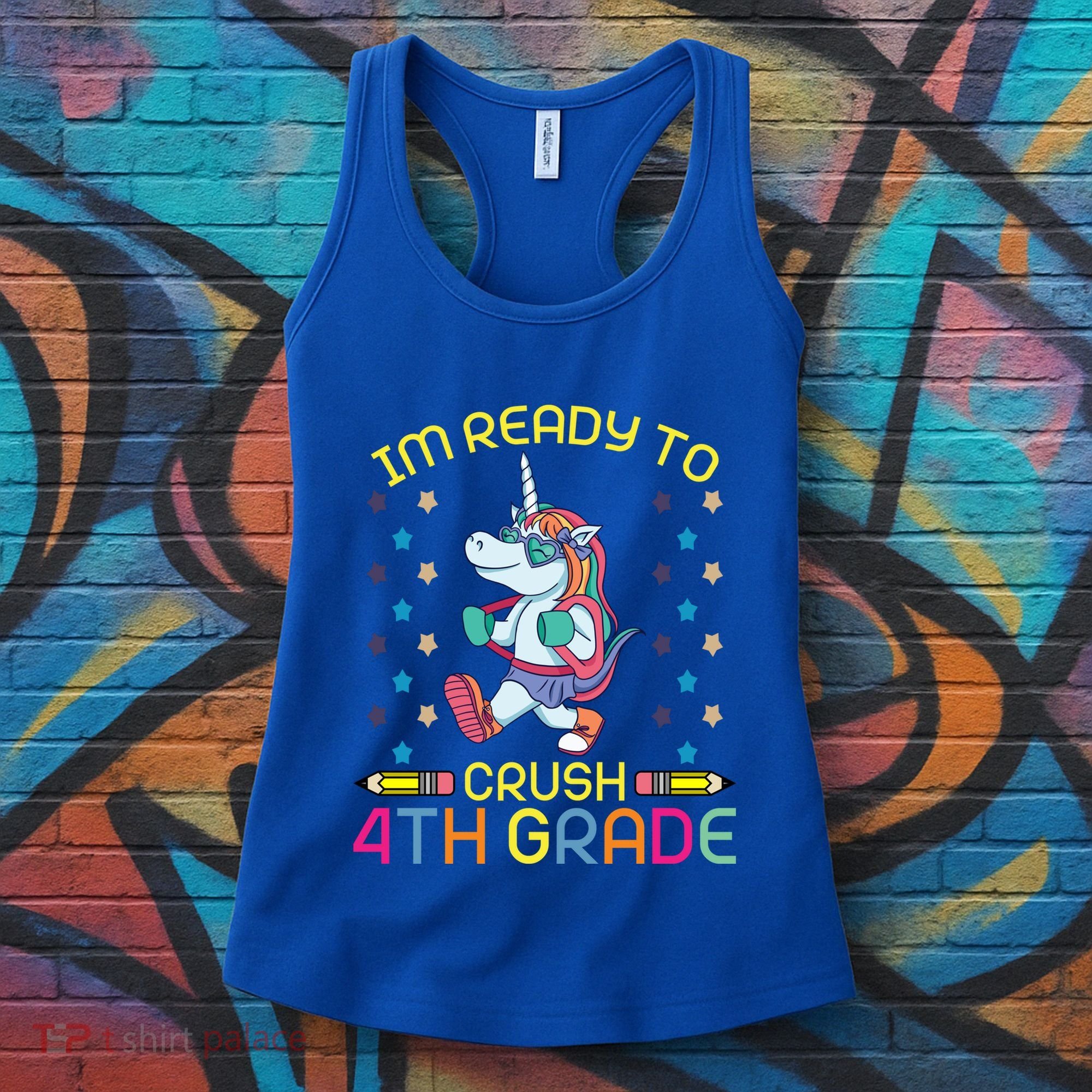 Im Ready To Crush 4Th Grade Unicorn 100 Day Of School Cool Gift Women's Tank Top