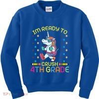 Im Ready To Crush 4Th Grade Unicorn 100 Day Of School Cool Gift Kids Sweatshirt thumb 0