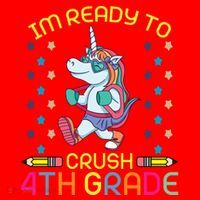 Im Ready To Crush 4Th Grade Unicorn 100 Day Of School Cool Gift Santa Hat thumb 1