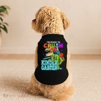 I'm Ready To Crush Kindergarten Dinosaur Back To School Doggie Tank thumb 2