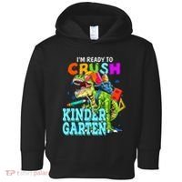 I'm Ready To Crush Kindergarten Dinosaur Back To School Toddler Hoodie thumb 0