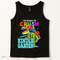 I'm Ready To Crush Kindergarten Dinosaur Back To School Tank Top thumb 2