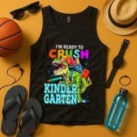 I'm Ready To Crush Kindergarten Dinosaur Back To School Tank Top thumb 4